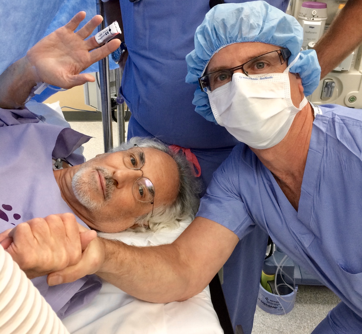 Dr Yunis and Patient before surgery in operating room