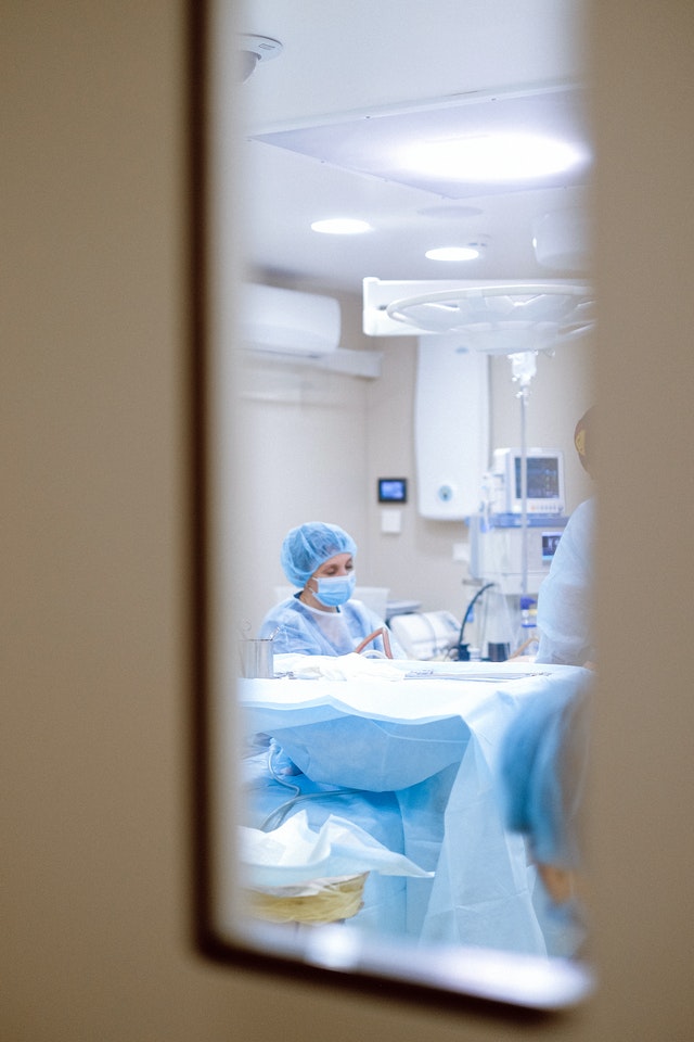 view in operating room