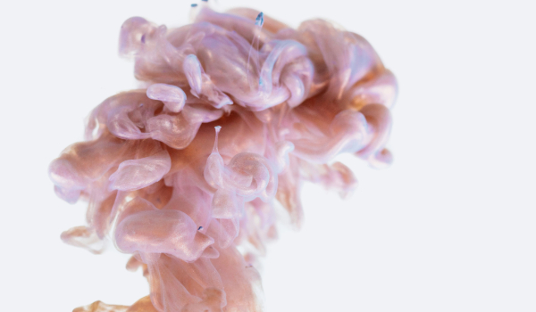 Abstract representation of twisted, inflamed intestines